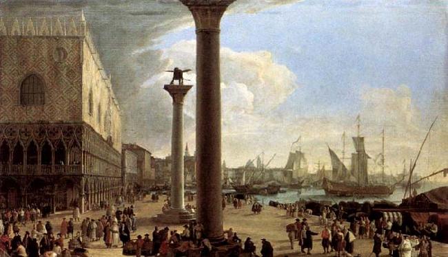 CARLEVARIS, Luca The Wharf, Looking toward the Doge-s Palace oil painting image